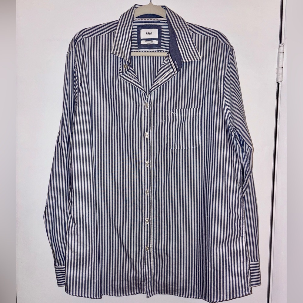 Blue & White Button Up